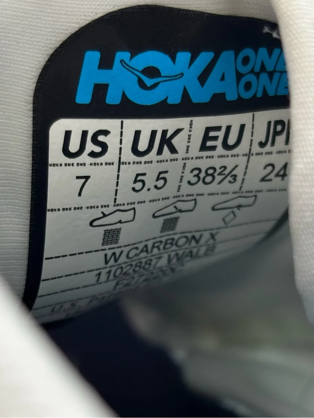 Hoka One One Carbon‎ X Women's 1102887 WALB Running Shoes Light Blue Size 7